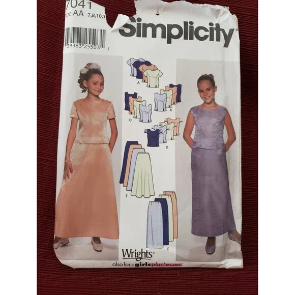 Simplicity | Dresses | Sewing Pattern Simplicity 74 Girl Plus Formal Top  Skirt Size 7 8 10 12 14 | Poshmark